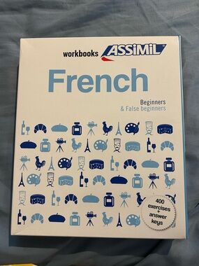 Assimil French Workbooks - Light Blue & White